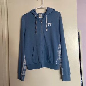 Blue with tie-dye VS PINK zip-up sweater